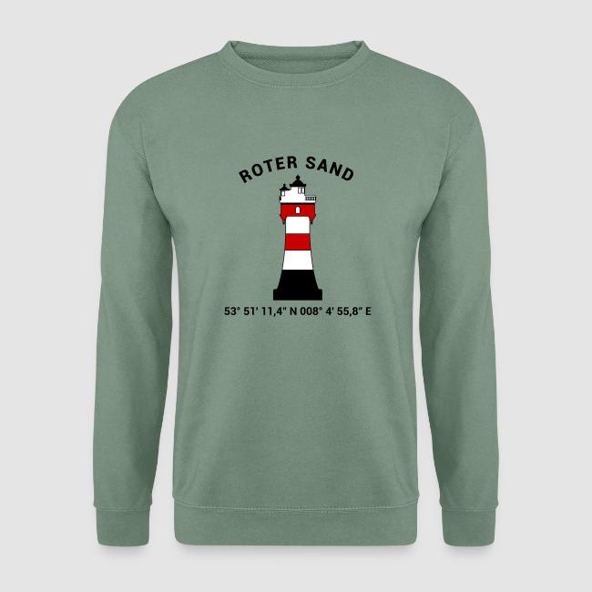 Motiv "Leuchtturm Roter Sand" gedruckt auf Pullover