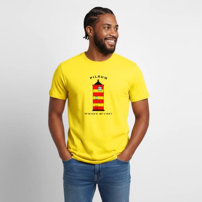 Motiv "Pilsumer Leuchtturm" gedruckt auf Workwear-Shirt